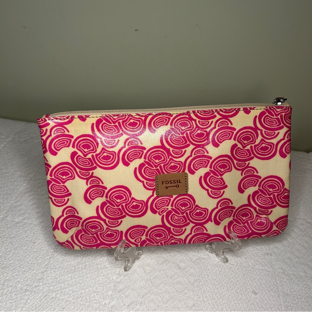 Fossil Y2K Pink-Lavender Cosmetic Bag Key-Per Zip Pouch NWOT - Picture 14 of 15